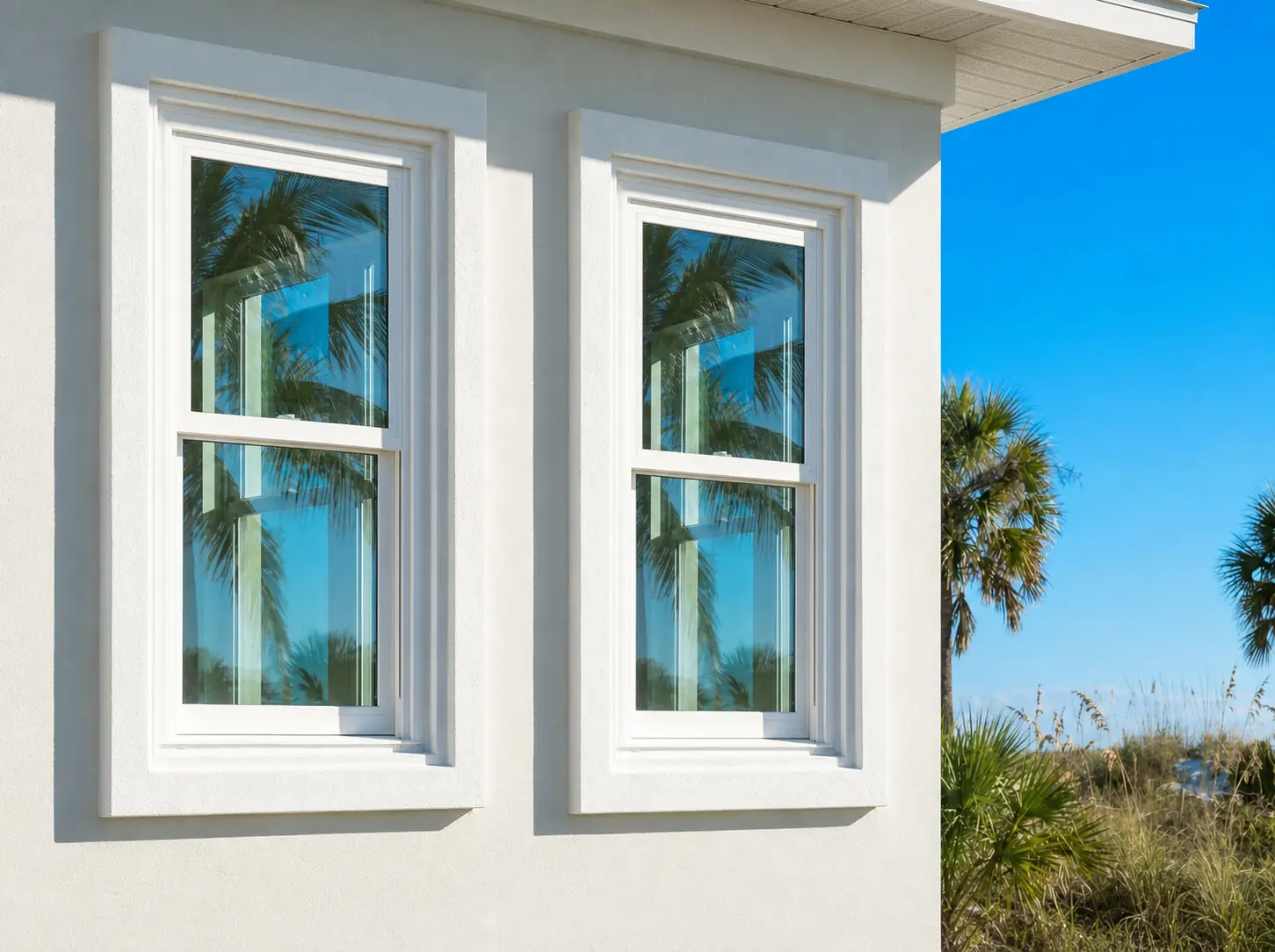 Two complete regular residential windows